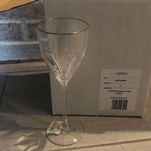 Lenox firelight platinum goblets set of 4 NEW
